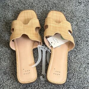 A New Day Women's Woven Tan Sandals